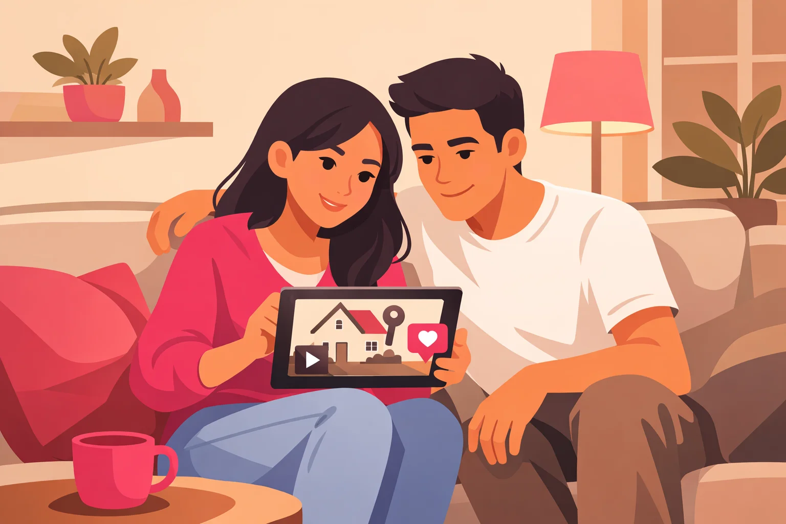 Couple watching home buying TikTok videos