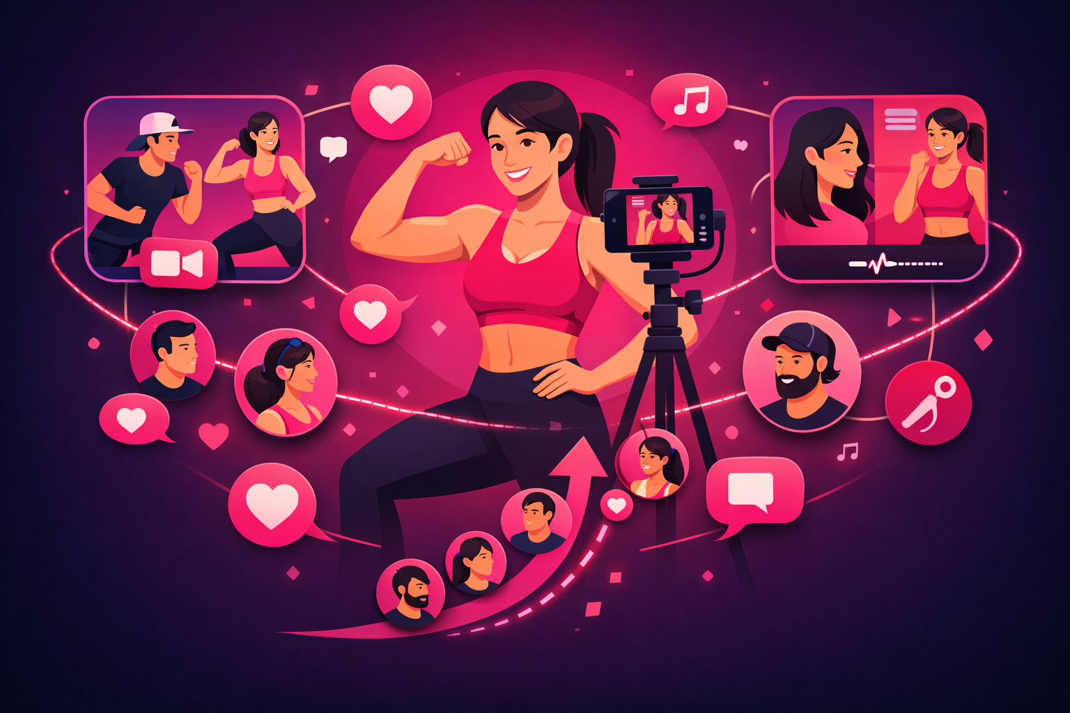 Community building and engagement concept for fitness creators