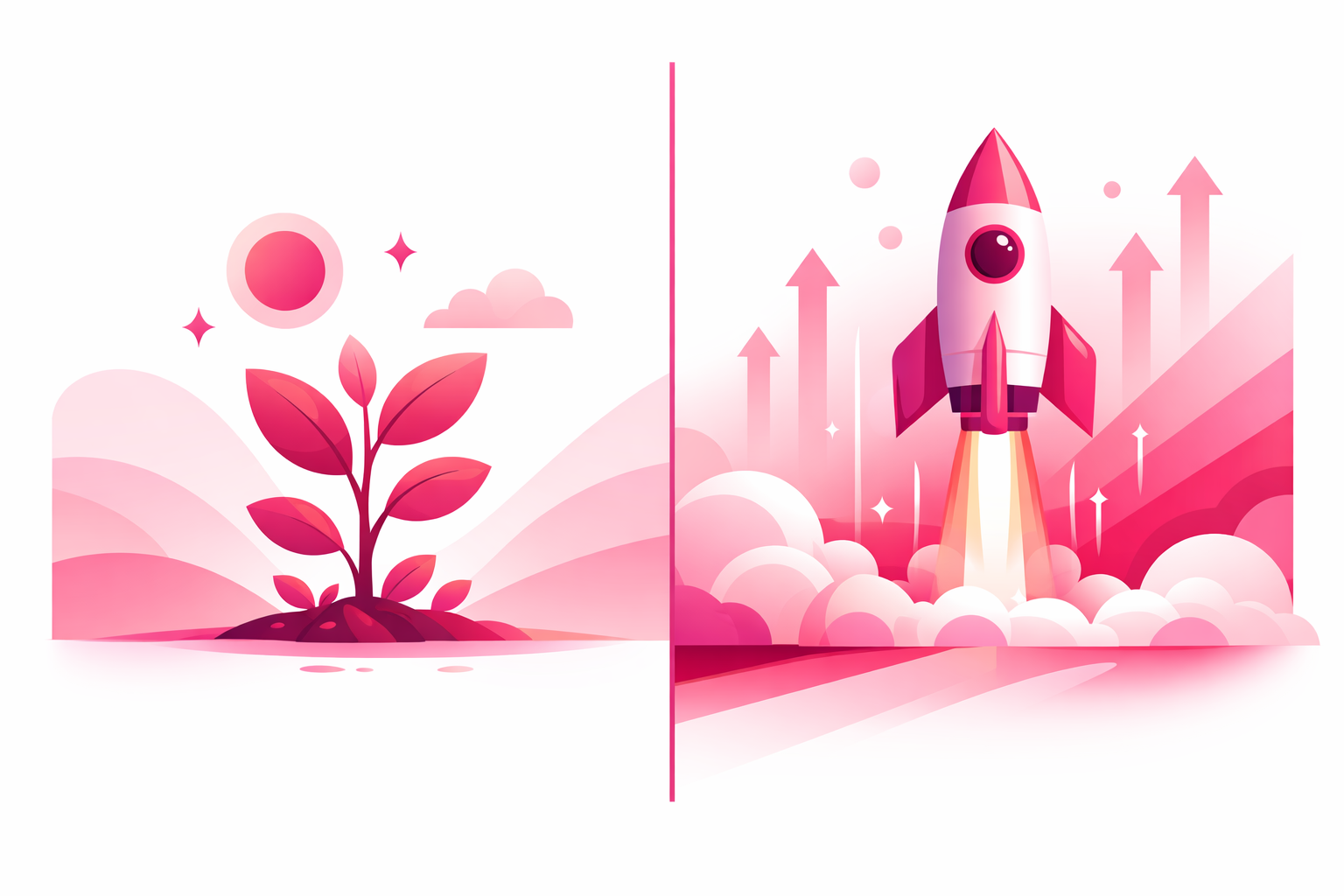 Two paths visualization showing organic growth versus amplified growth strategies